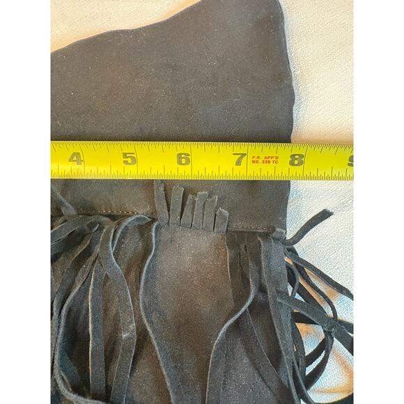 Forever 21 Black Suede Knee Boots with Fringe Size 9 NWOT - Picture 8 of 11
